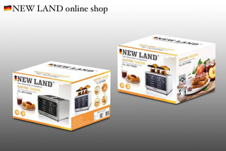 توستر نان استیل چهار تیکه نیولند مدل NL-3072