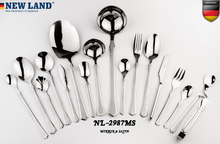 سرویس قاشق و چنگال 135 پارچ 24 نفره صندوق چوبی نیولند مدل 2987MS