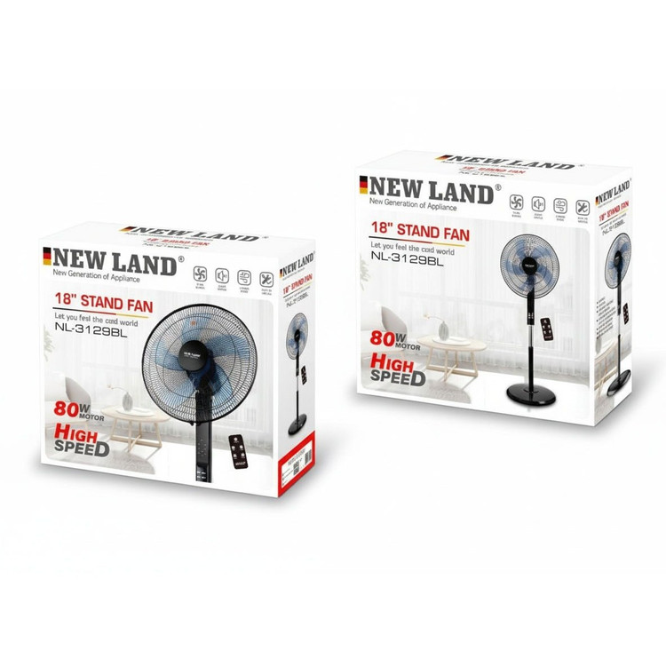 پنکه پایه دار برقی نیولند(Electric Stand Fan) مدل: (NL-3129BL)