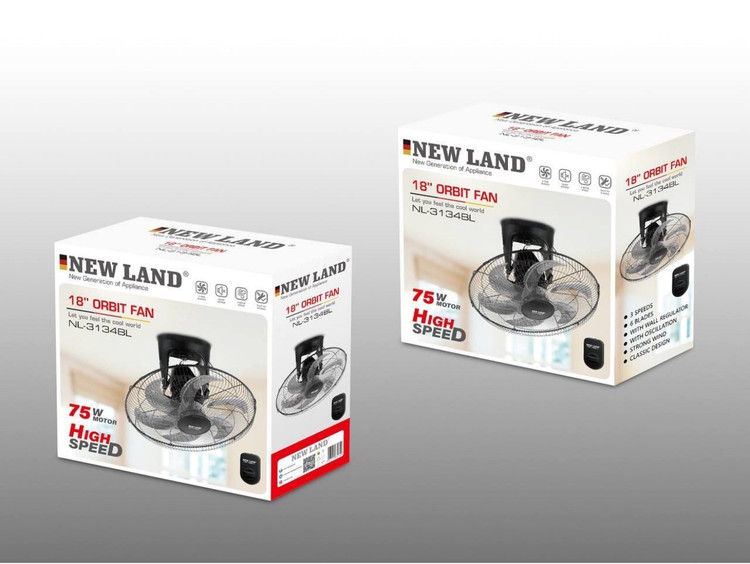 پنکه سقفی مدل دیواری مشکی Newland مدل 3134BL کپی