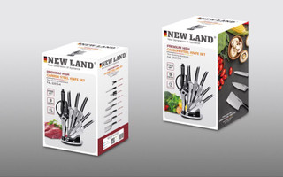 ست چاقو ۹ پارچه استیل نیولند NEW LAND NL2254