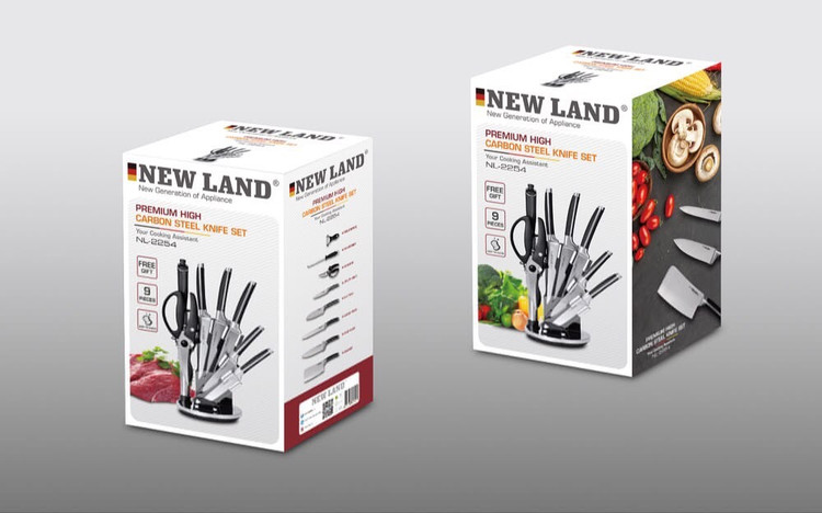 ست چاقو ۹ پارچه استیل نیولند NEW LAND NL2254