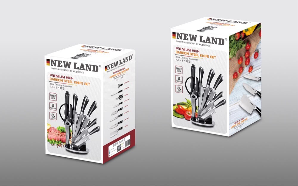 ست چاقو ۹ پارچه استیل نیولند  NEW LAND NL 1123