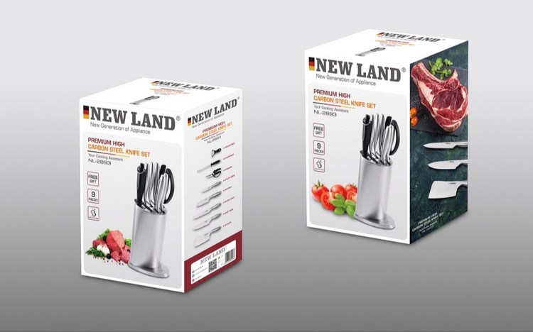 ست چاقو ۹ پارچه استیل نیولند NEW LAND NL2893