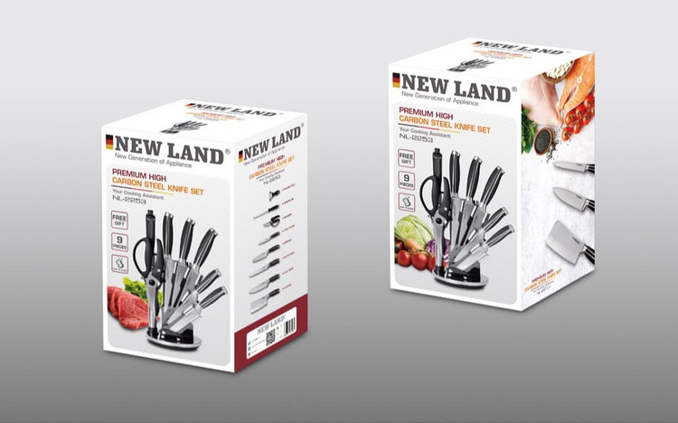 ست چاقو ۹ پارچه استیل نیولند NEW LAND NL 2253