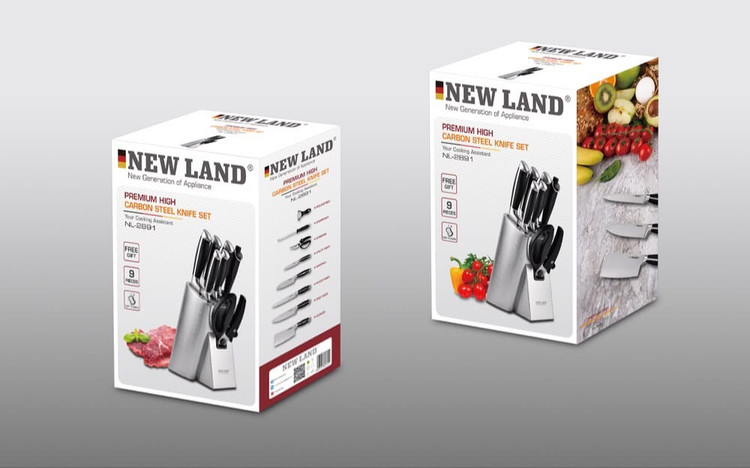ست چاقو ۹ پارچه استیل نیولند NEW LAND NL 2891