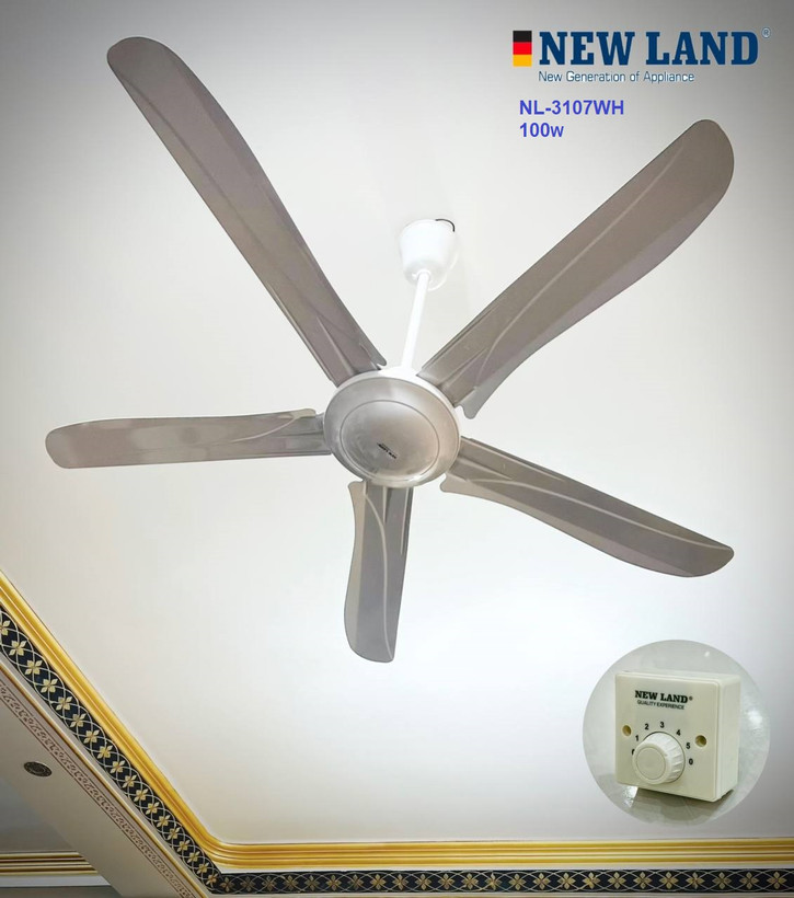 پنکه سقفی پنج پرمشکی Newland مدل 3107